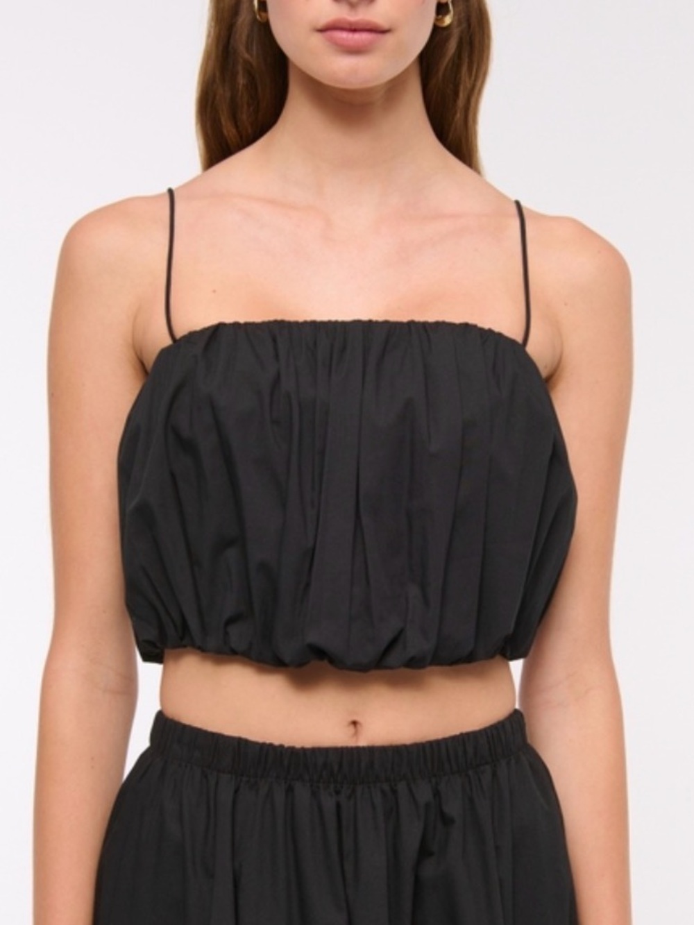 Abercrombie & Fitch Black‎ bubble hem cami size L NWOT